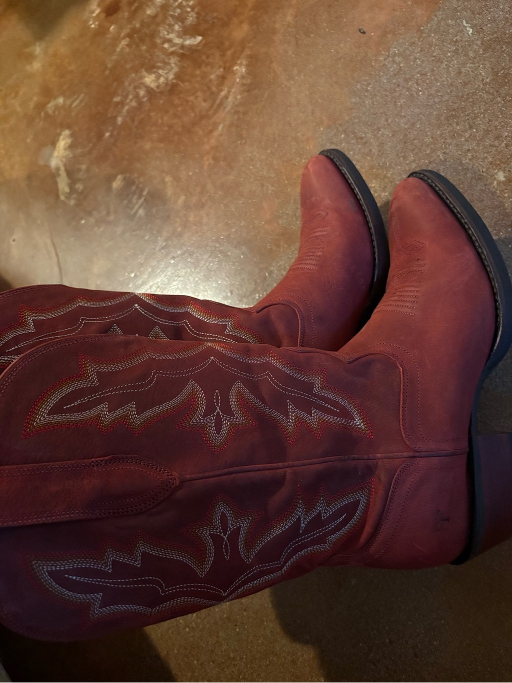 TECOVAS LIKE NEW Red Western Cowboy Boots - Picture 4 of 7